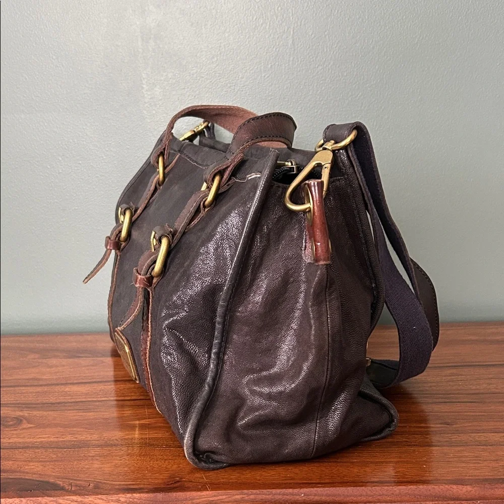 Fossil Dark Brown Leather Duffel Bag - Picture 2 of 9